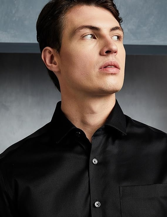 Men’s Black Slim Fit Formal & Casual Shirt Full Sleeve Solid Shirt Pack of 1