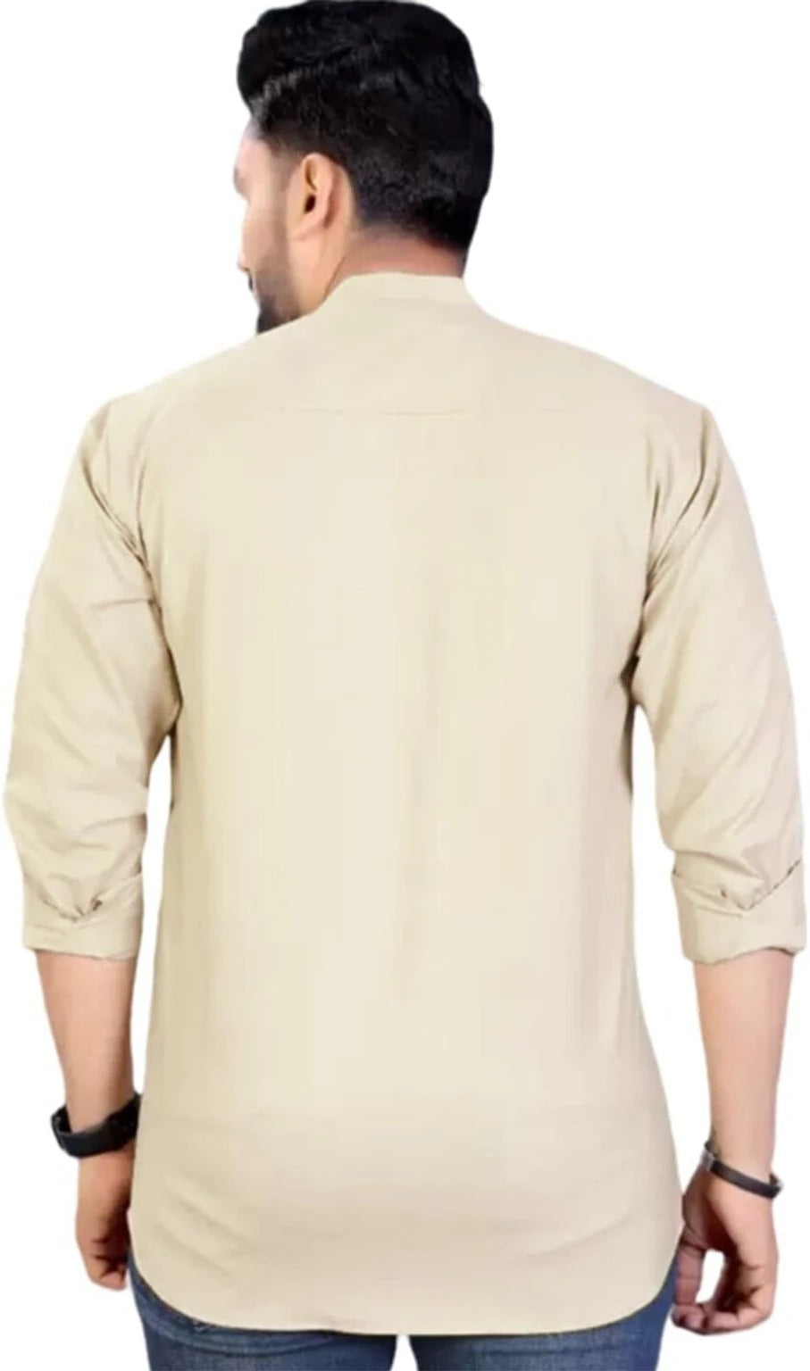 Men's Slim Fit Full Sleeve Cotton Short Kurta Pack of 3